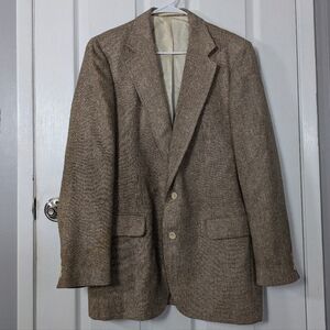 Vintage 70s ACTWU Tweed Double Button Sport‎ Coat by Stanley Blacker for The Bon